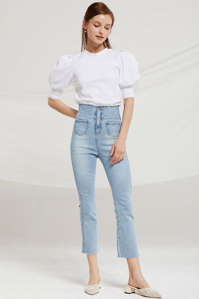 Henley High Waist Bootcut Jeans