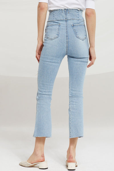 Henley High Waist Bootcut Jeans