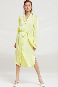 Sylvia Long Shirt Dress w/ Belt by STORETS