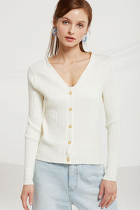 Meredith Rib-knit Cardigan by STORETS