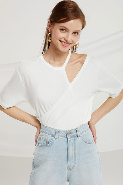 Aviana Choker Neck Wrap T-shirt