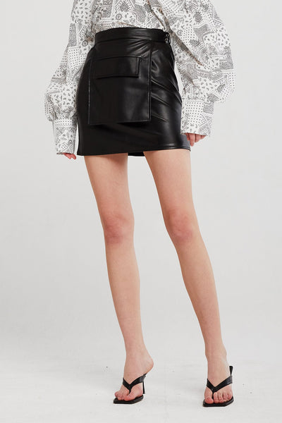 Julia Pleather Skirt And Pocket Belt Set