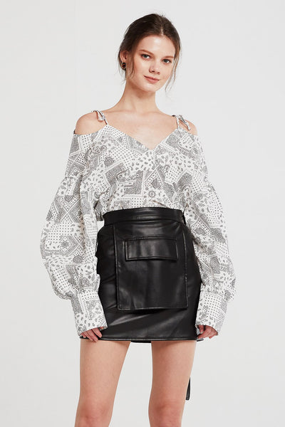 Jade Paisley Cold Shoulder Shirt