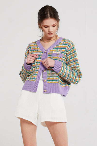 Olivia Contrast Trim Knitted Cardigan