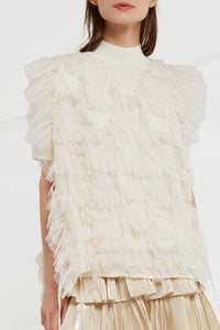 Janelle Chiffon Ruffle Fringe Waistcoat