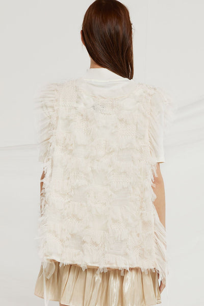 Janelle Chiffon Ruffle Fringe Waistcoat