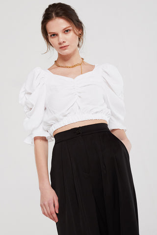 Taylor Ruched Puff Sleeve Blouse