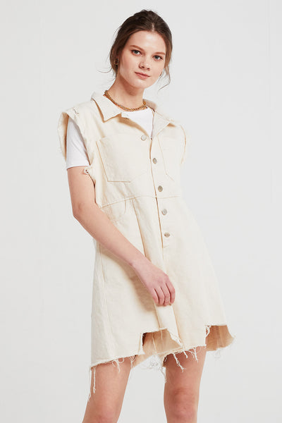 Luna Raw Edge Buttoned Romper