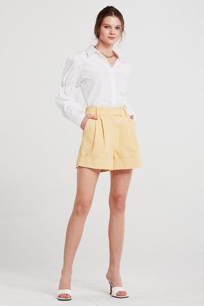 Josephine Cuffed Hem Pintuck Shorts