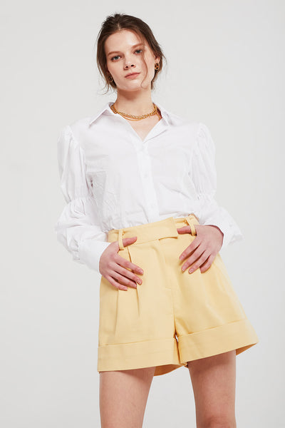 Josephine Cuffed Hem Pintuck Shorts