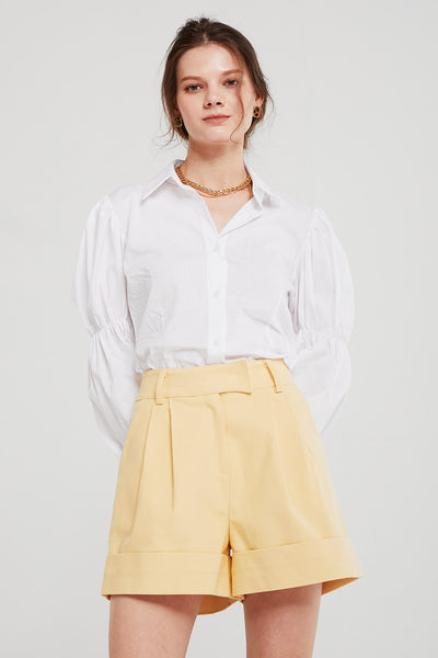 Josephine Cuffed Hem Pintuck Shorts