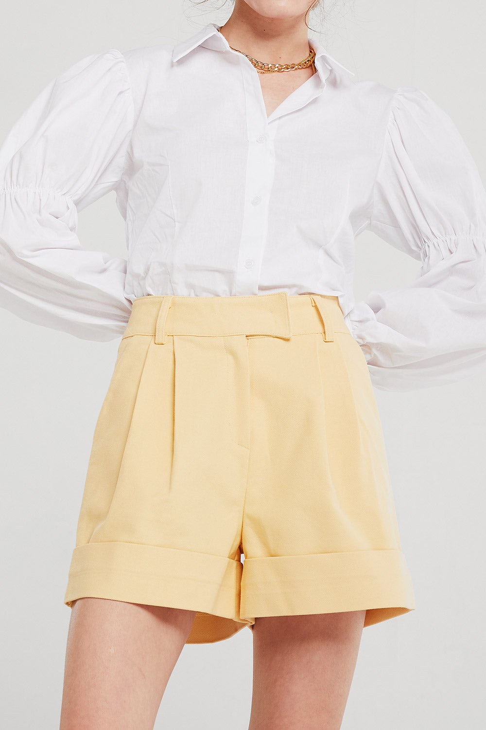 Josephine Cuffed Hem Pintuck Shorts