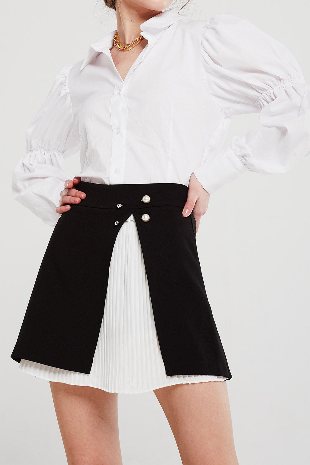 Gianna Pleated Overlay Skirt