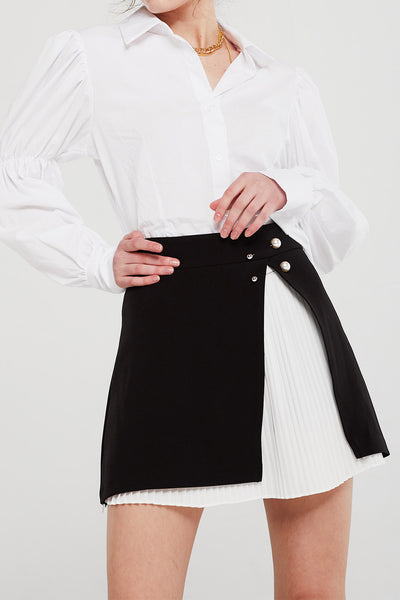 Gianna Pleated Overlay Skirt