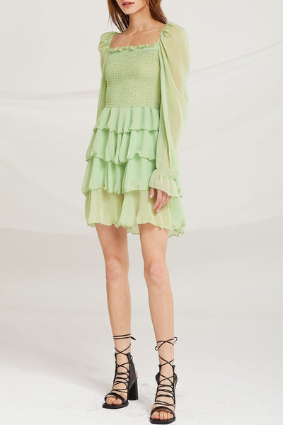 Serenity Chiffon Tiered Ruffle Dress