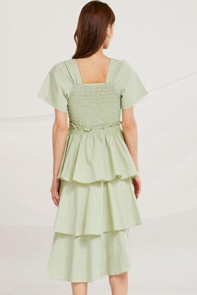 Erika Tiered Ruffle Smock Dress