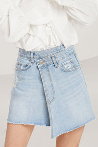 Chloe Criss Cross Denim Skirt by STORETS