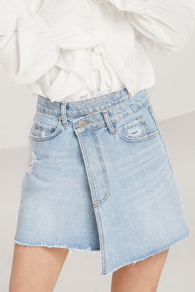 Chloe Criss Cross Denim Skirt by STORETS