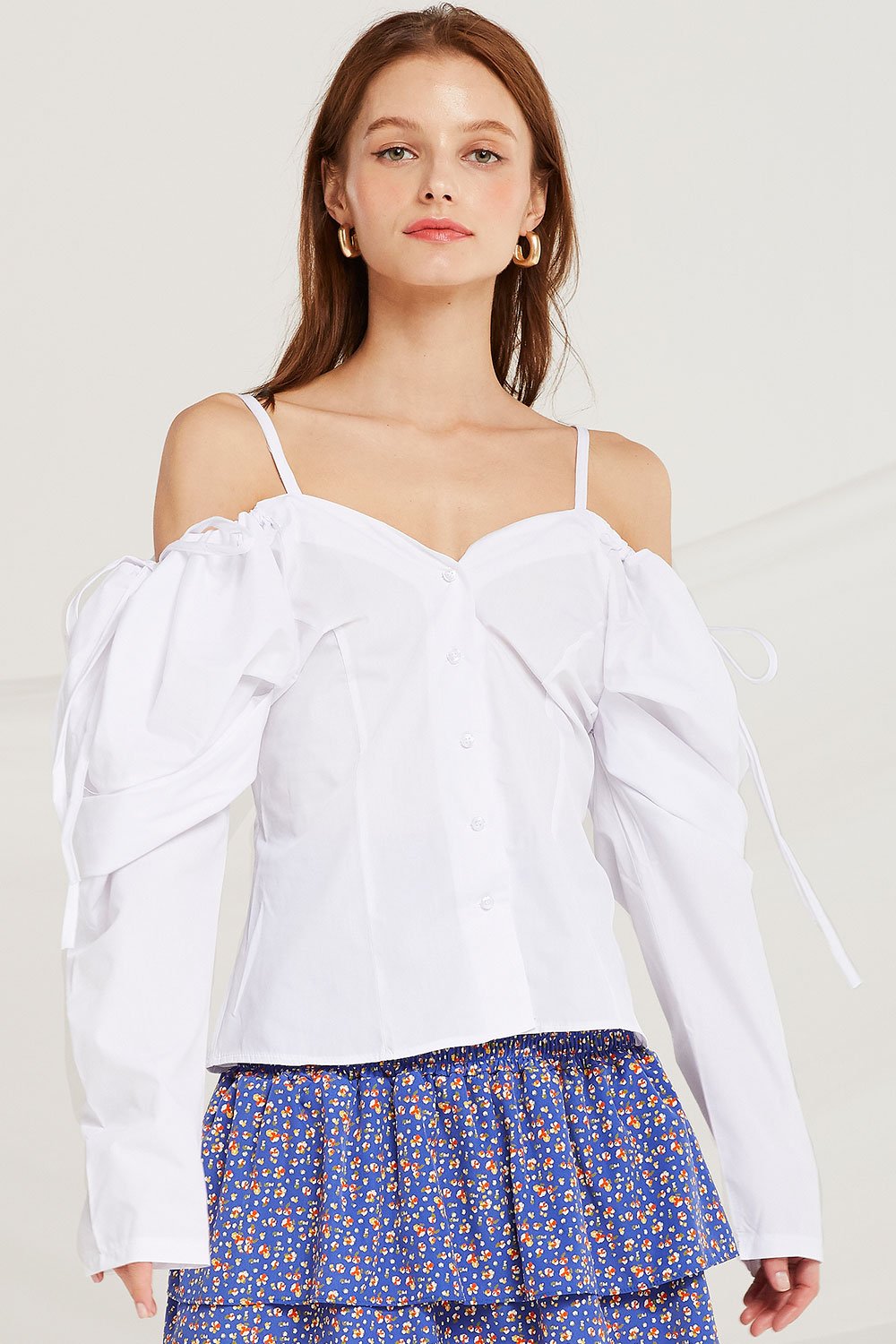 Miah Strap Cold Shoulder Top by STORETS