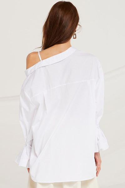 Lailah Asymmetric Cold Shoulder Shirt