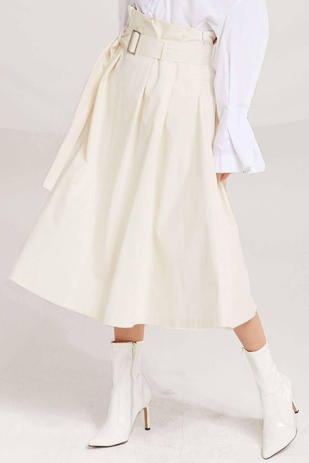 Analia Belted Paperbag Waist Skirt by STORETS