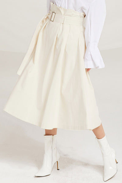 Analia Belted Paperbag Waist Skirt by STORETS