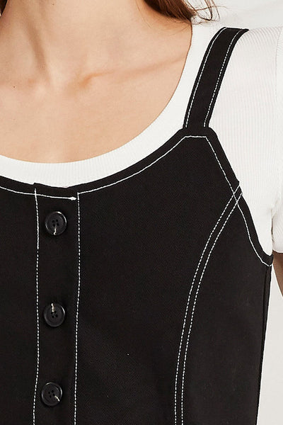 Morgan Contrast Stitch Bustier Top