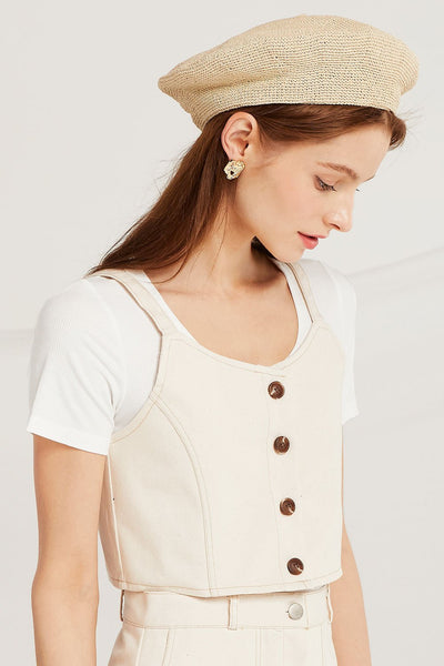 Morgan Contrast Stitch Bustier Top