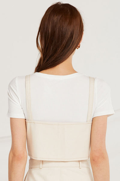 Morgan Contrast Stitch Bustier Top