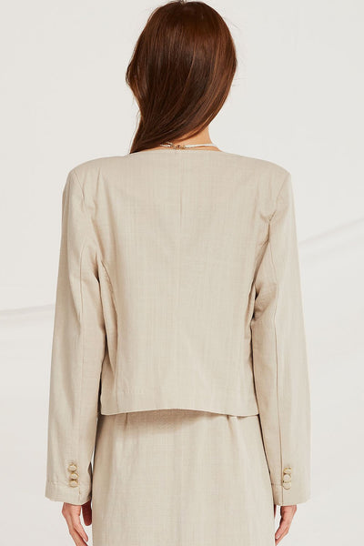 Ariadne Linen Round Neck Jacket