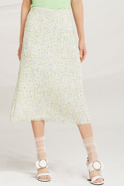 Zaria Tweed Midi Skirt by STORETS