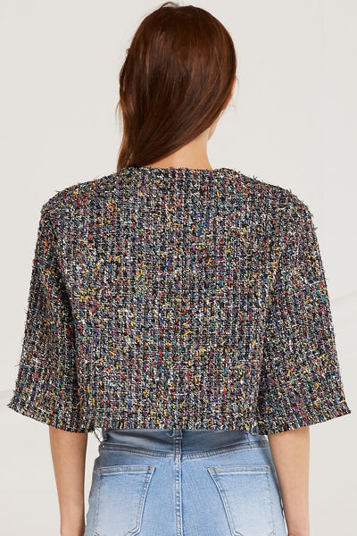 Zaria Tweed Round Neck Jacket