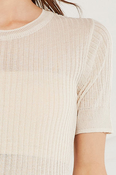 Aya Sheer Rib Knit Top