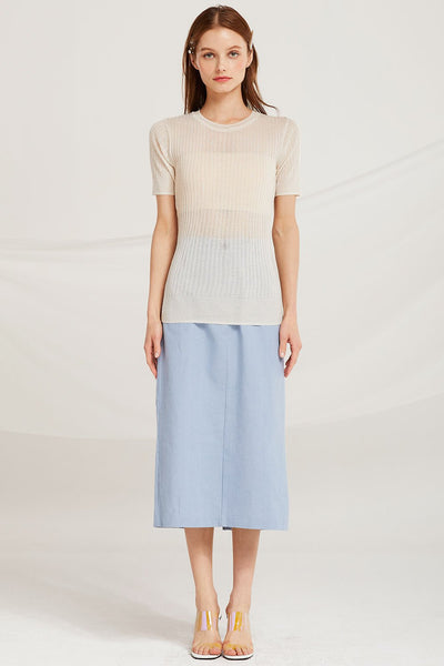 Aya Sheer Rib Knit Top