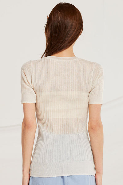 Aya Sheer Rib Knit Top