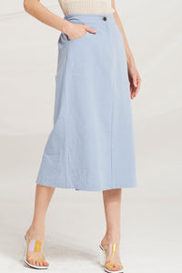 Hailee Linen Slit Midi Skirt