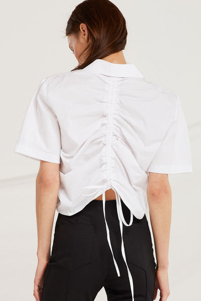 Perla Ruched Blouse w/Drawstring Detail