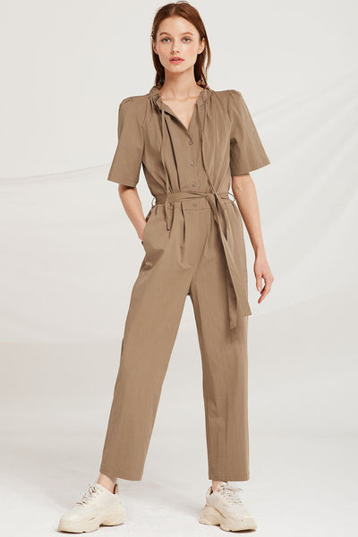 Laylah Drawstring Neck Jumpsuit by STORETS