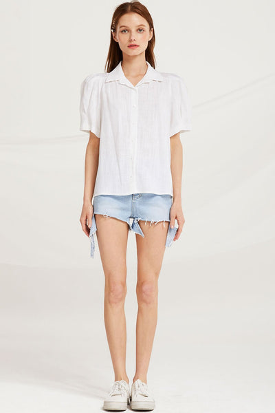 Louise Linen Puff Sleeve Shirt