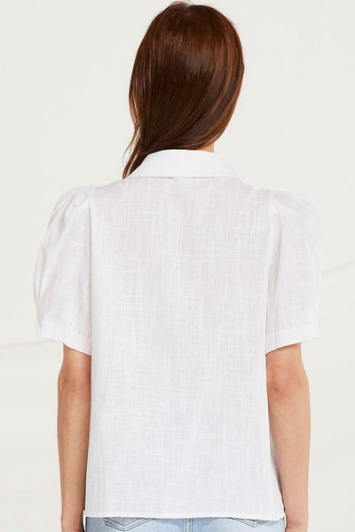 Louise Linen Puff Sleeve Shirt