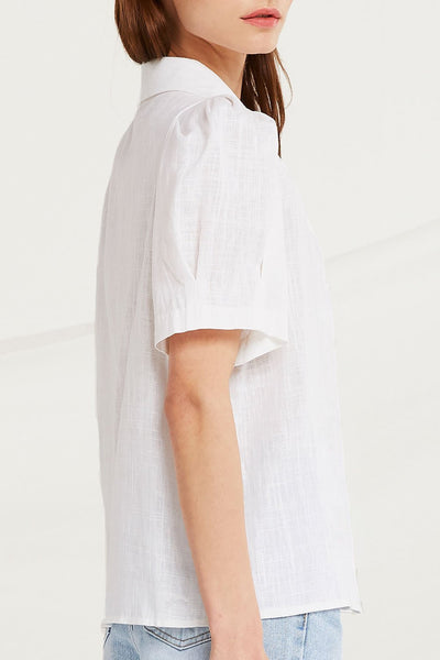 Louise Linen Puff Sleeve Shirt