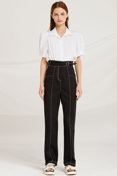 Delphine Contrast Stitch Pants