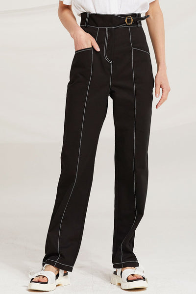 Delphine Contrast Stitch Pants by STORETS