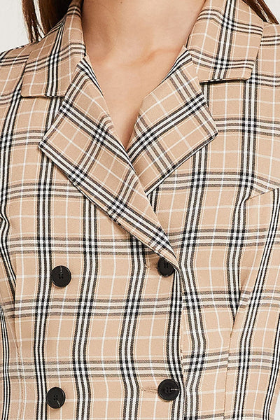 Kaya Plaid Check Blazer Dress