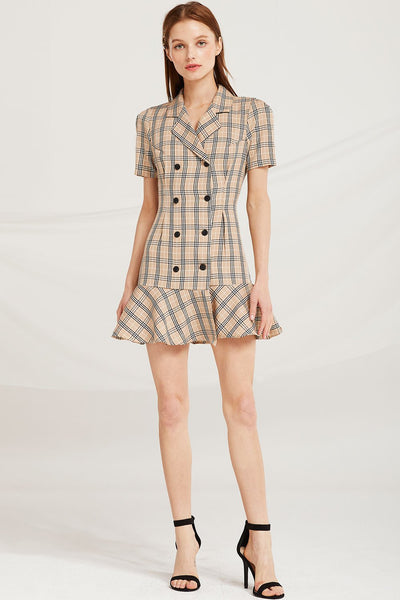 Kaya Plaid Check Blazer Dress