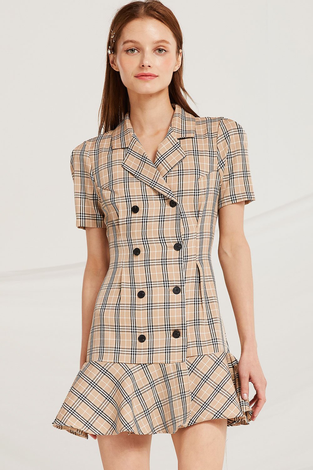 Kaya Plaid Check Blazer Dress by STORETS