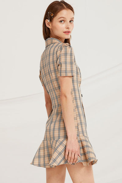 Kaya Plaid Check Blazer Dress