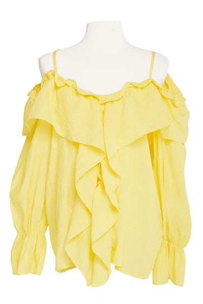 Claudia Ruffle Cold Shoulder Blouse