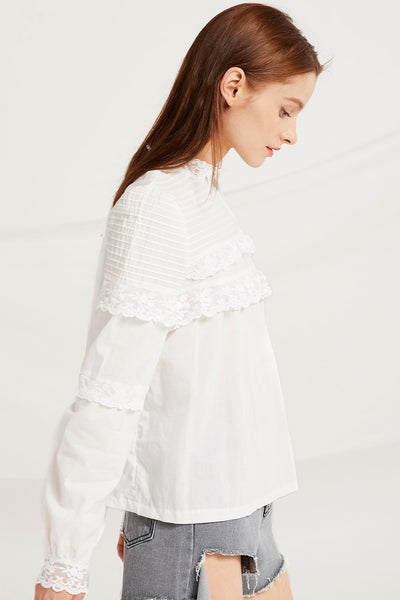 Sky Pintuck Yoke Blouse