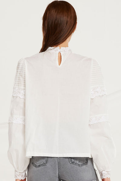 Sky Pintuck Yoke Blouse